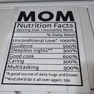 Mom Nutrition Facts Decorative Sign